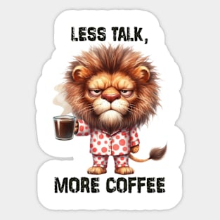 Funny Grumpy Lion Coffee Lover Sticker